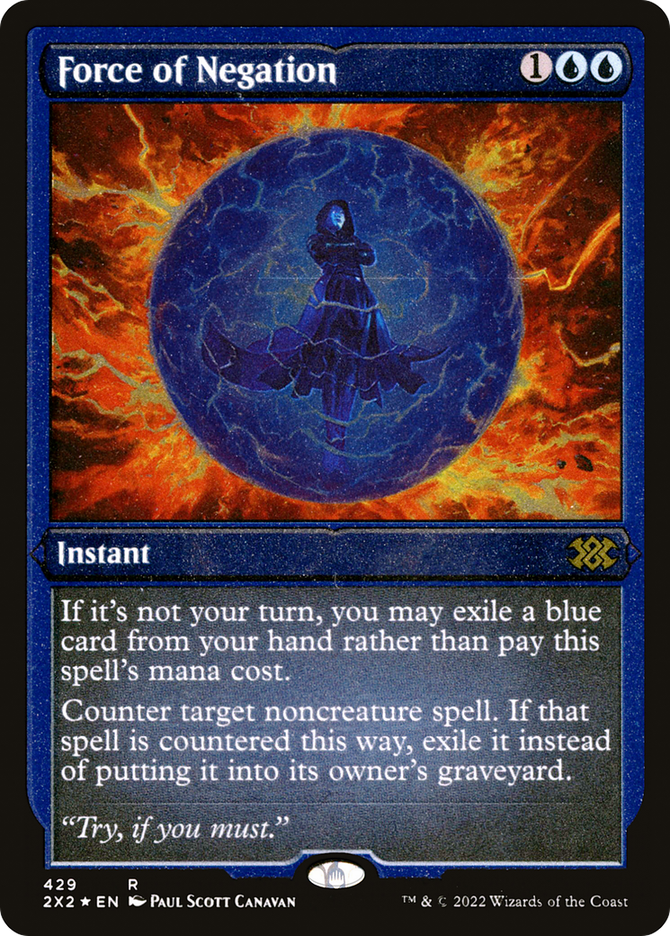 Force of Negation (Foil Etched) (429) [Double Masters 2022] foil - Deck Out Gaming