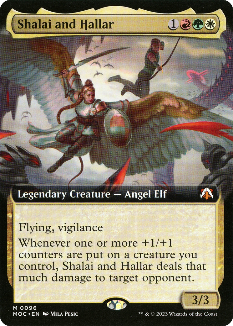 Shalai and Hallar (Extended Art) (96) [March of the Machine Commander] - Deck Out Gaming
