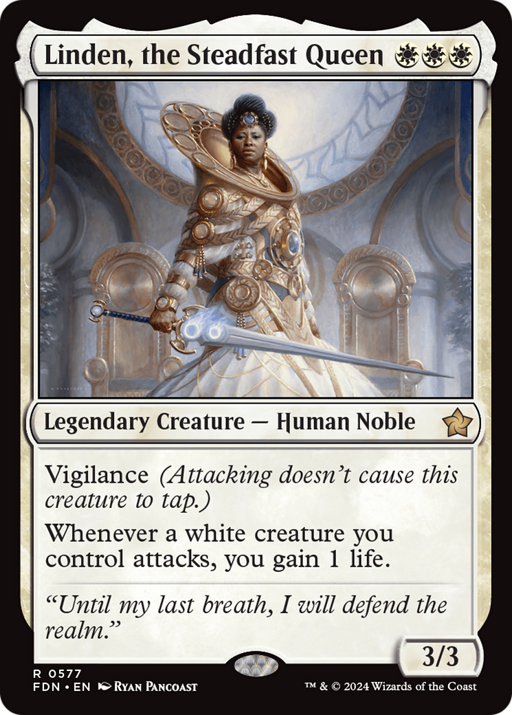 Linden, the Steadfast Queen (577) [Foundations] - Deck Out Gaming