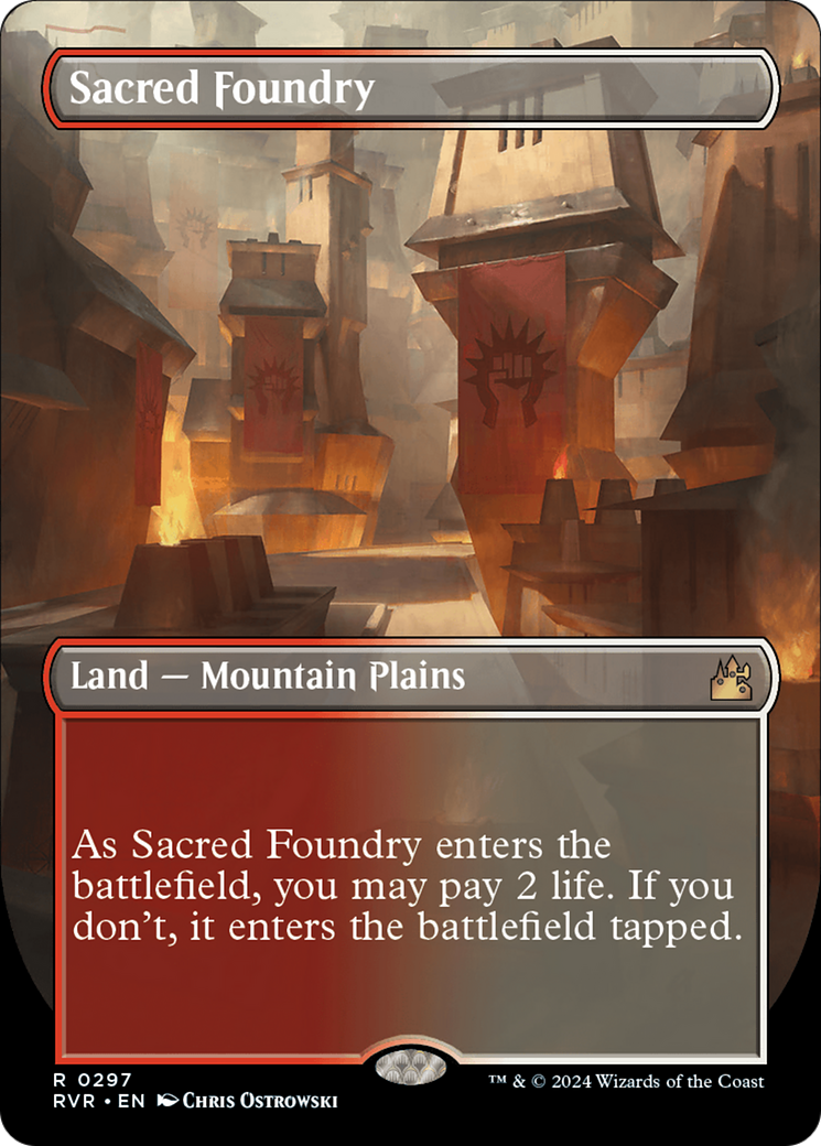 Sacred Foundry (Borderless) (297) [Ravnica Remastered] - Deck Out Gaming