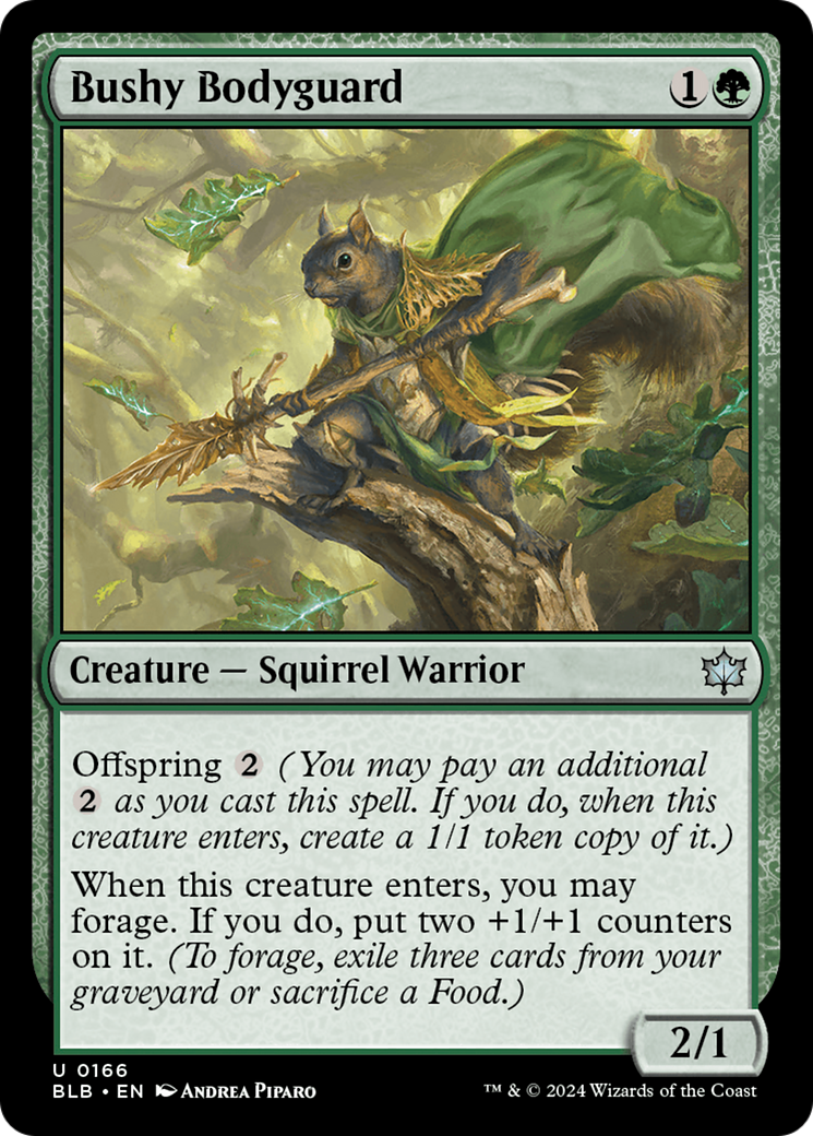 Bushy Bodyguard (166) [Bloomburrow] foil - Deck Out Gaming