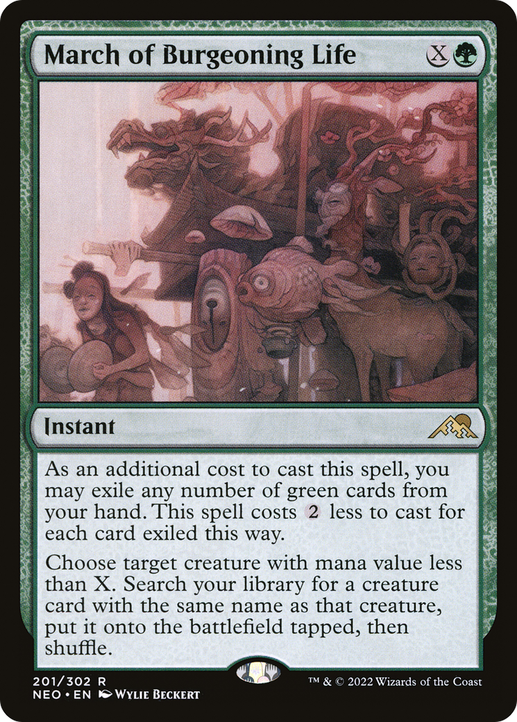 March of Burgeoning Life (201) [Kamigawa: Neon Dynasty] foil - Deck Out Gaming