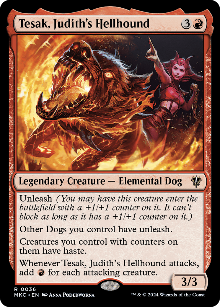 Tesak, Judith's Hellhound (36) [Murders at Karlov Manor Commander] - Deck Out Gaming