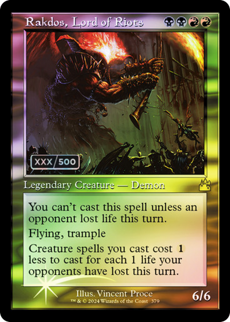 Rakdos, Lord of Riots (Retro Frame) (Serial Numbered) (379) [Ravnica Remastered] foil - Deck Out Gaming