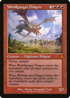 Worldgorger Dragon (Retro Frame) (334) [Dominaria Remastered] foil - Deck Out Gaming