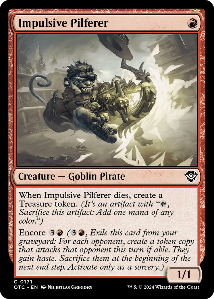 Impulsive Pilferer (171) [Outlaws of Thunder Junction Commander] - Deck Out Gaming