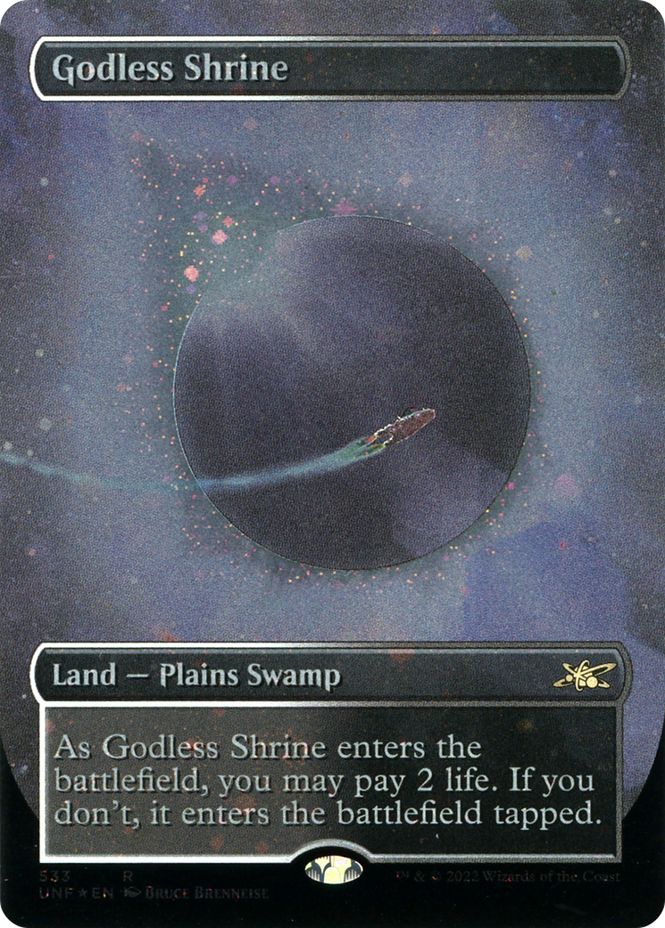 Godless Shrine (Borderless) (Galaxy Foil) (533) [Unfinity] foil - Deck Out Gaming