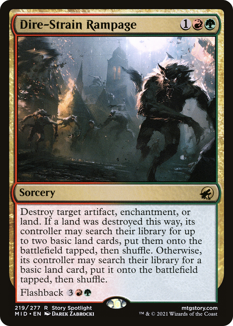Dire-Strain Rampage (219) [Innistrad: Midnight Hunt] - Deck Out Gaming