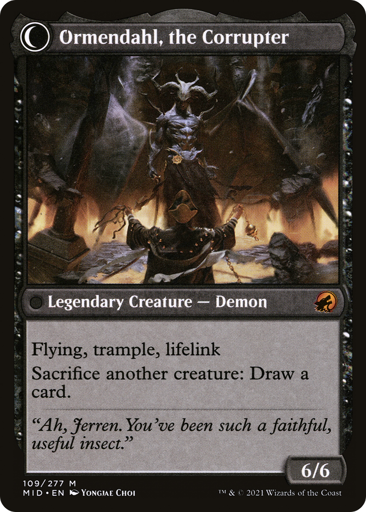 Jerren, Corrupted Bishop // Ormendahl, the Corrupter (109) [Innistrad: Midnight Hunt] - Deck Out Gaming