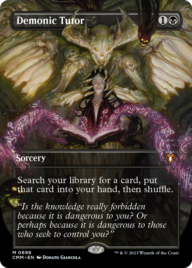 Demonic Tutor (Borderless) (696) [Commander Masters] foil - Deck Out Gaming