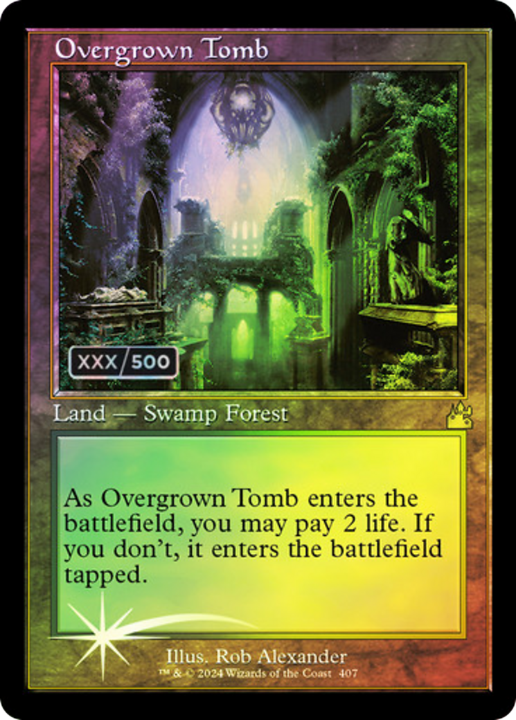 Overgrown Tomb (Retro Frame) (Serial Numbered) (407) [Ravnica Remastered] foil - Deck Out Gaming