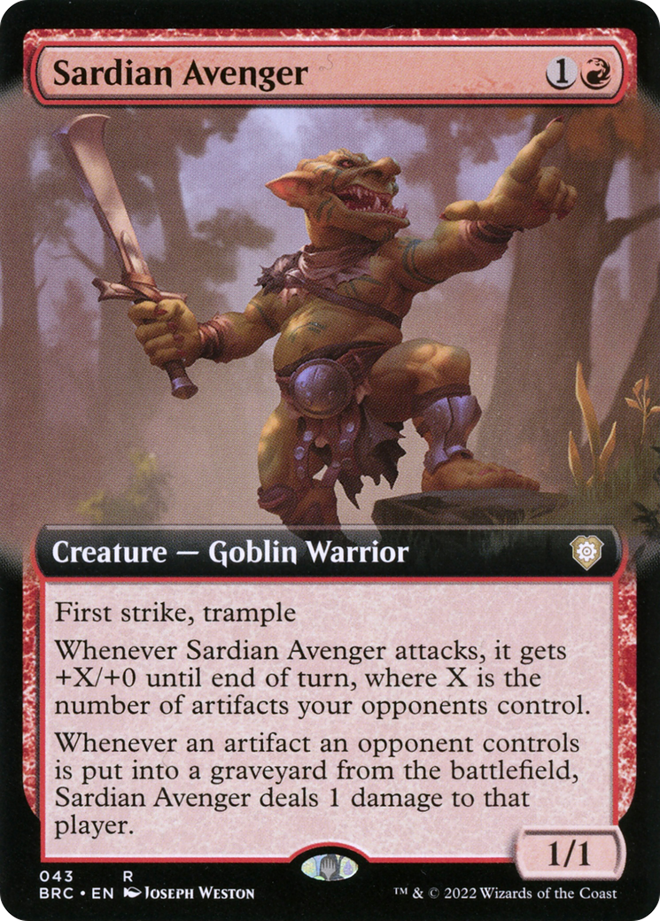 Sardian Avenger (Extended Art) (43) [The Brothers' War Commander] foil - Deck Out Gaming