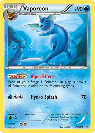 Vaporeon (22) [XY - Ancient Origins] Reverse Holofoil - Deck Out Gaming