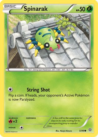 Spinarak (5) [XY - Ancient Origins] Reverse Holofoil - Deck Out Gaming