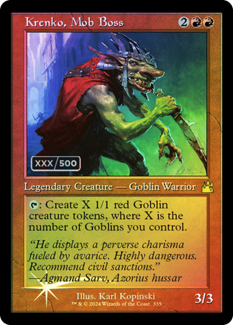 Krenko, Mob Boss (Retro Frame) (Serial Numbered) (335) [Ravnica Remastered] foil - Deck Out Gaming