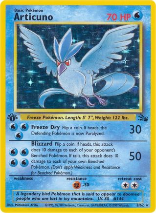 Articuno (2) [Fossil] 1st Edition Holofoil - Deck Out Gaming