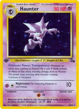 Haunter (6) (6) [Fossil] 1st Edition Holofoil - Deck Out Gaming