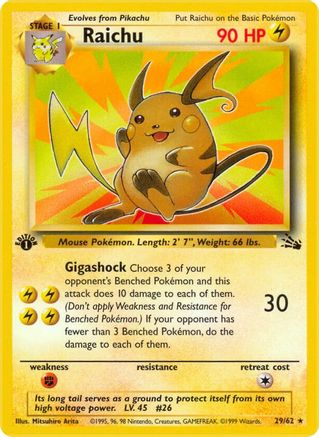 Raichu (29) [Fossil] Unlimited - Deck Out Gaming