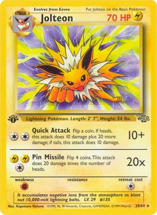 Jolteon (20) (20) [Jungle] 1st Edition - Deck Out Gaming