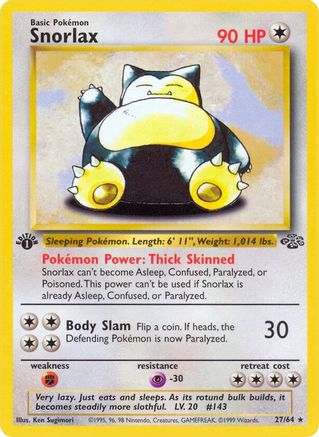 Snorlax (27) (27) [Jungle] 1st Edition - Deck Out Gaming