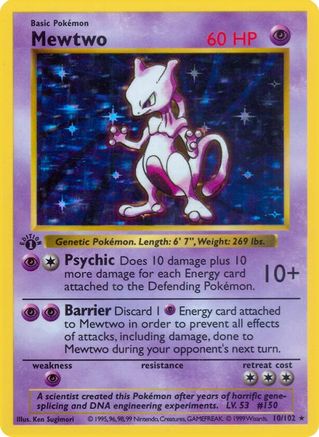 Mewtwo (10) [Base Set (Shadowless)] 1st Edition Holofoil - Deck Out Gaming