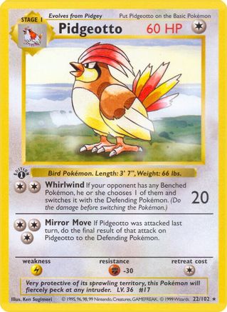 Pidgeotto (22) [Base Set (Shadowless)] Unlimited - Deck Out Gaming