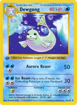 Dewgong (25) [Base Set (Shadowless)] 1st Edition - Deck Out Gaming