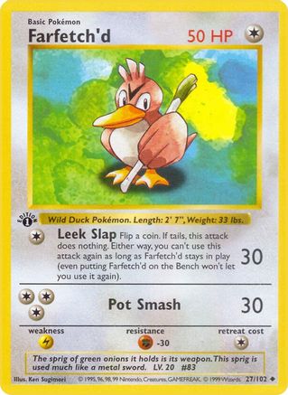 Farfetch'd (27) [Base Set (Shadowless)] 1st Edition - Deck Out Gaming