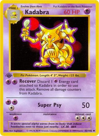 Kadabra (32) [Base Set (Shadowless)] 1st Edition - Deck Out Gaming