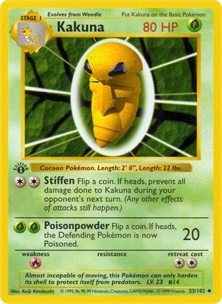 Kakuna (33) [Base Set (Shadowless)] 1st Edition - Deck Out Gaming