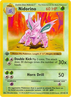 Nidorino (37) [Base Set (Shadowless)] 1st Edition - Deck Out Gaming