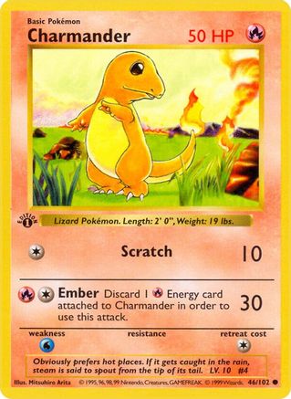 Charmander (46) [Base Set (Shadowless)] 1st Edition - Deck Out Gaming