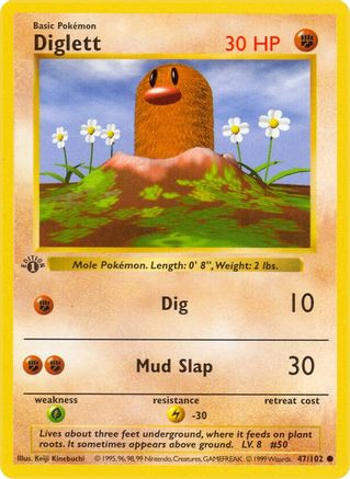 Diglett (47) [Base Set (Shadowless)] 1st Edition - Deck Out Gaming