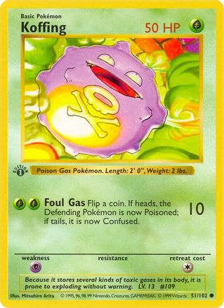 Koffing (51) [Base Set (Shadowless)] 1st Edition - Deck Out Gaming
