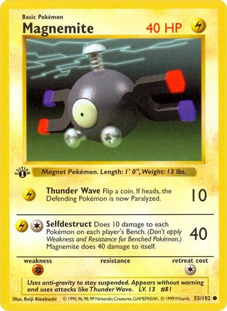Magnemite (53) [Base Set (Shadowless)] 1st Edition - Deck Out Gaming