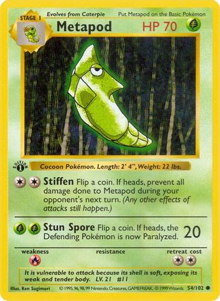 Metapod (54) [Base Set (Shadowless)] Unlimited - Deck Out Gaming