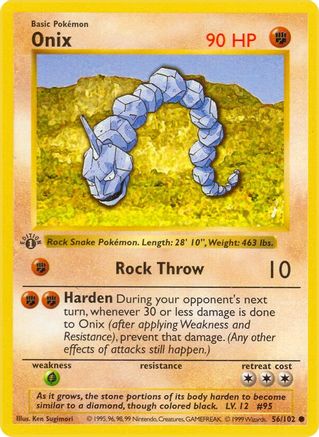 Onix (56) [Base Set (Shadowless)] 1st Edition - Deck Out Gaming