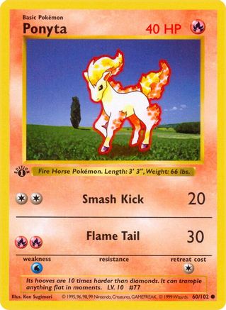 Ponyta (60) [Base Set (Shadowless)] Unlimited - Deck Out Gaming
