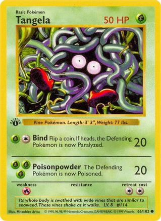 Tangela (66) [Base Set (Shadowless)] 1st Edition - Deck Out Gaming