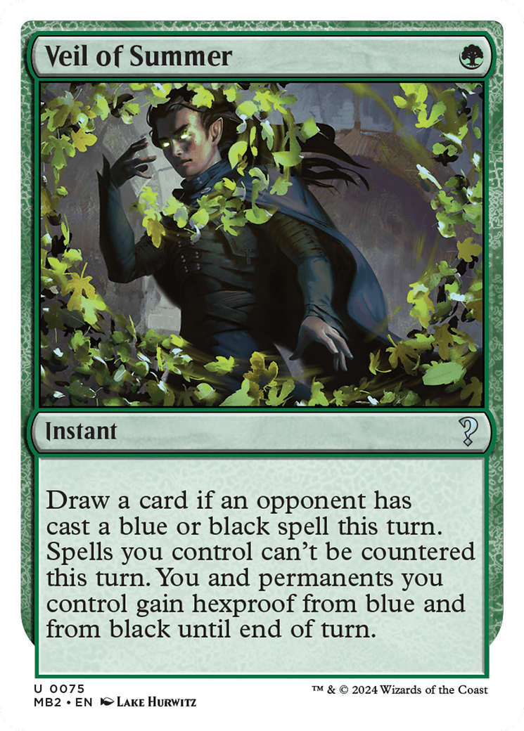Veil of Summer (White Border) (75) [Mystery Booster 2] - Deck Out Gaming
