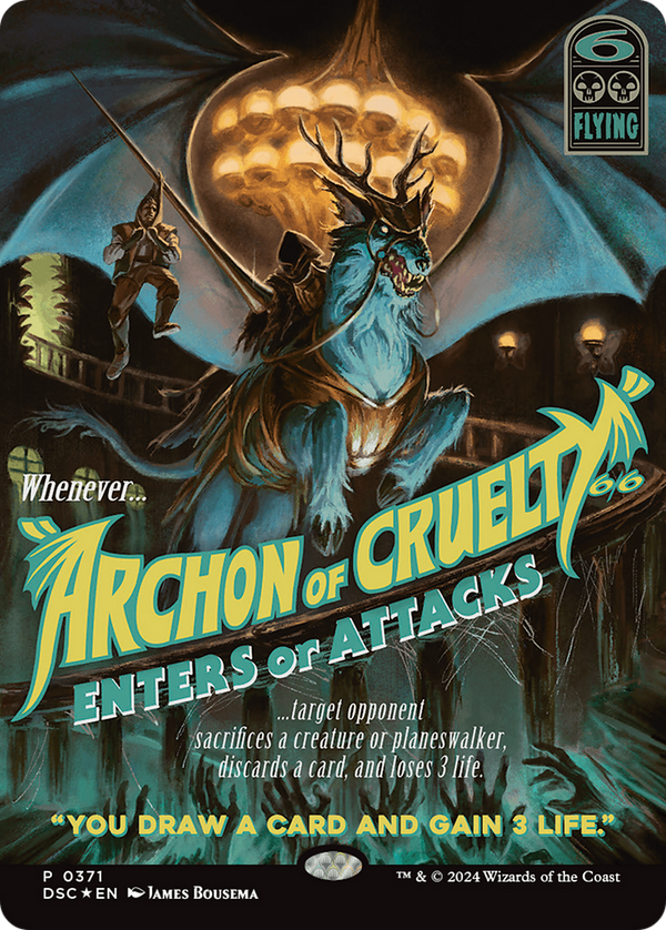 Archon of Cruelty (Showcase) (371) [Duskmourn: House of Horror Commander] foil - Deck Out Gaming
