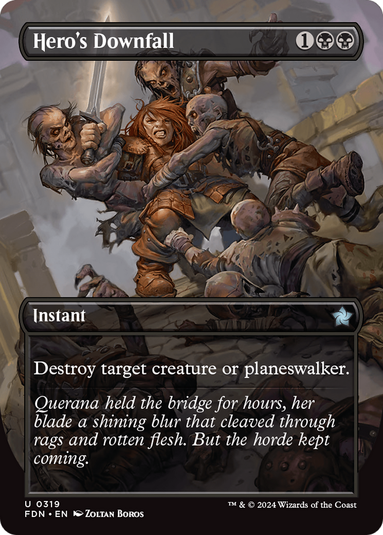 Hero's Downfall (Borderless) (319) [Foundations] foil - Deck Out Gaming