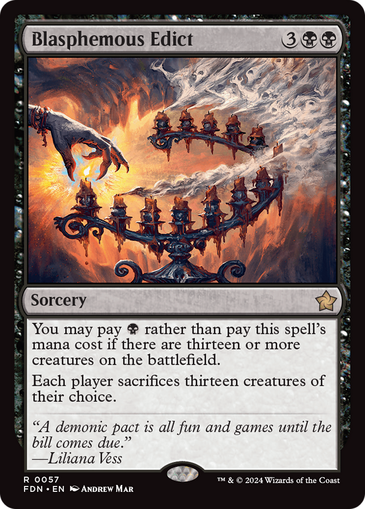 Blasphemous Edict (57) [Foundations] foil - Deck Out Gaming