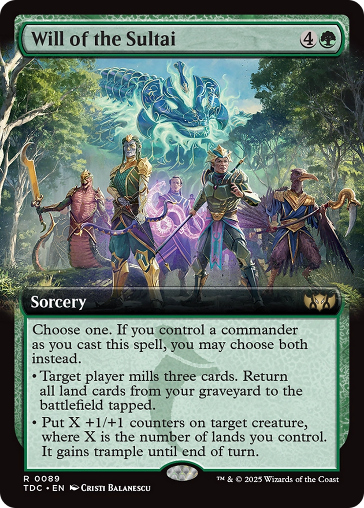 Will of the Sultai (Extended Art) (89) [Commander: Tarkir: Dragonstorm] - Deck Out Gaming