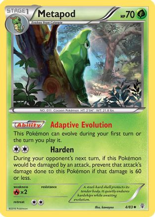 Metapod (4) [Generations] Reverse Holofoil - Deck Out Gaming