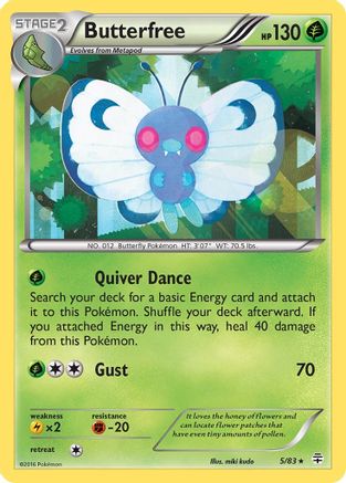 Butterfree (5) [Generations] Reverse Holofoil - Deck Out Gaming