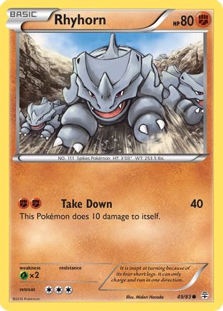 Rhyhorn (49) [Generations] Reverse Holofoil - Deck Out Gaming