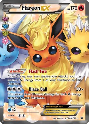 Flareon EX (Full Art) (RC28) [Generations: Radiant Collection] Holofoil - Deck Out Gaming