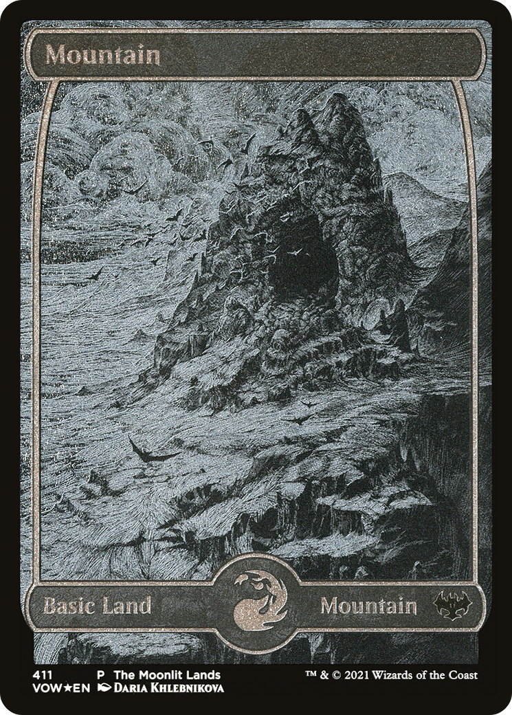 Mountain (411) [Innistrad: Crimson Vow] etched - Deck Out Gaming