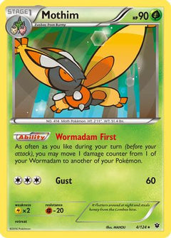 Mothim (4) [XY - Fates Collide] Reverse Holofoil - Deck Out Gaming